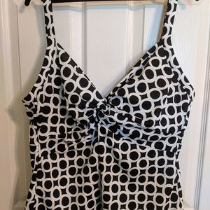 Black and White Tankini Top